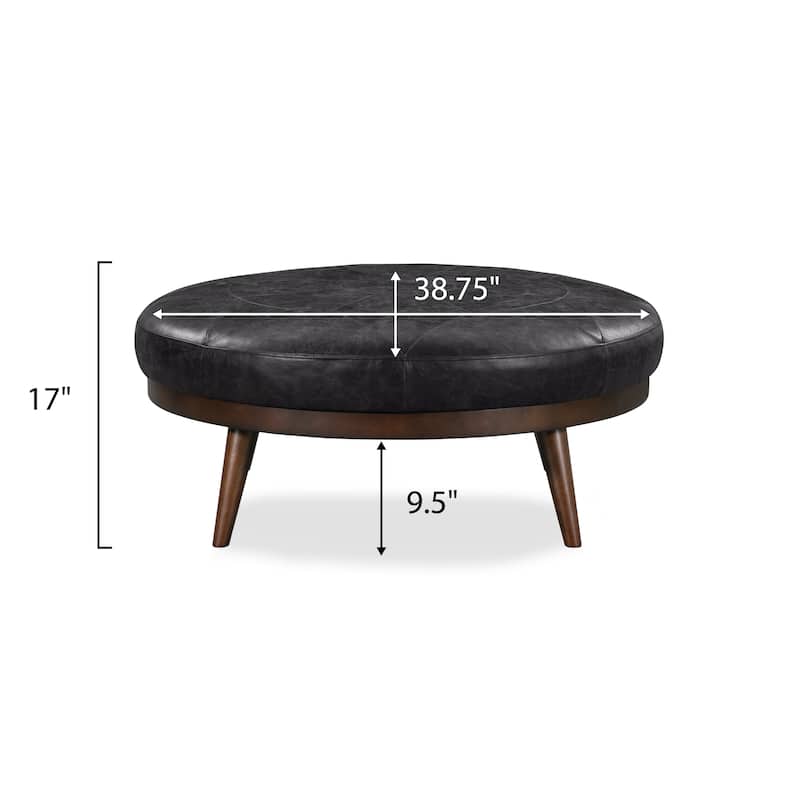 Poly & Bark Gio Ottoman - Full Grain Genuine Italian Leather