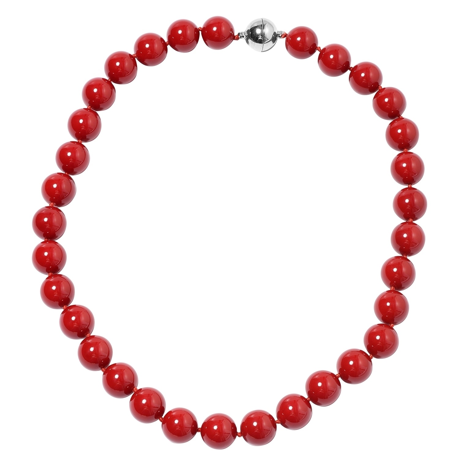 coral colored beaded necklace