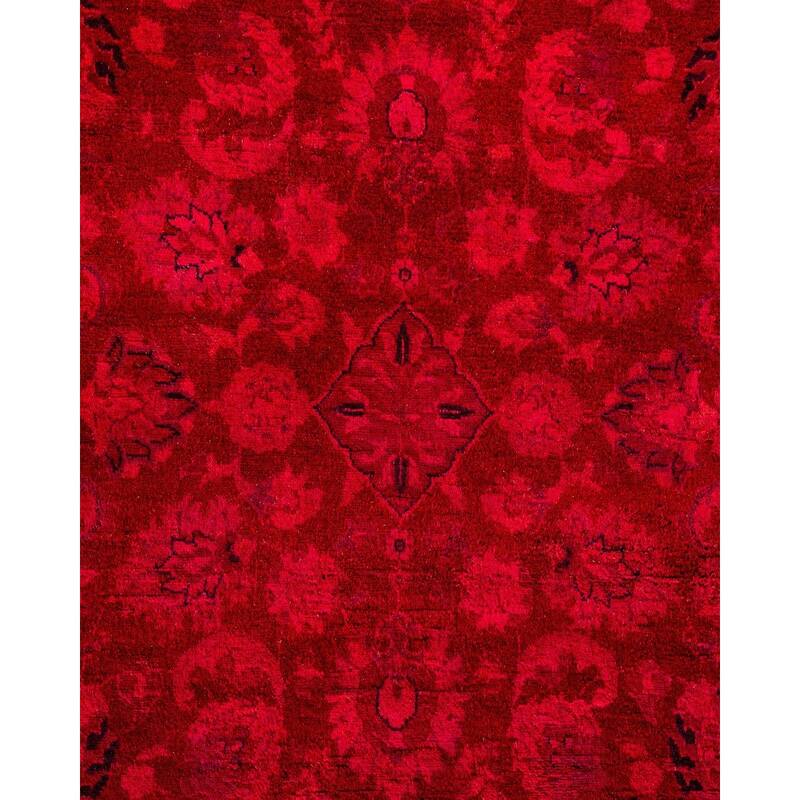 Overton Hand Knotted Wool Vintage Inspired Modern Contemporary Overdyed Pink Area Rug - 3' 1" x 5' 5"