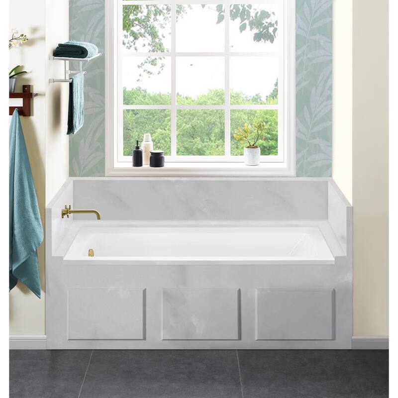 Swiss Madison Voltaire Acrylic Left-Hand Drain with Tile Flange Rectangular Alcove Bathtub