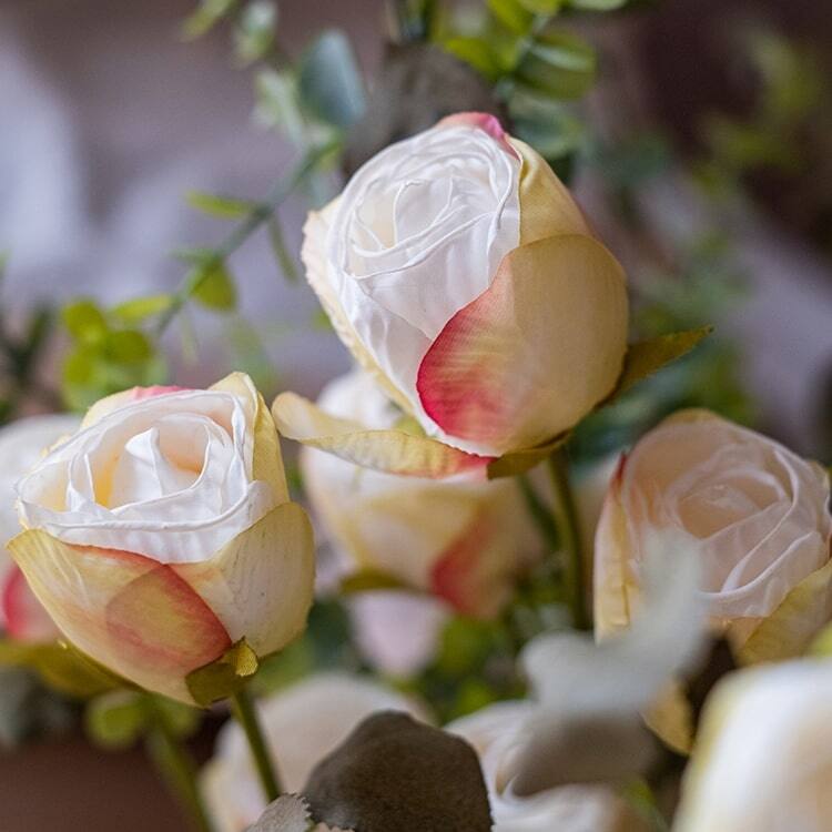 RusticReach Dry Flower Dry Rose Stem White or Yellow 23" Tall - White - [A]-One Stem