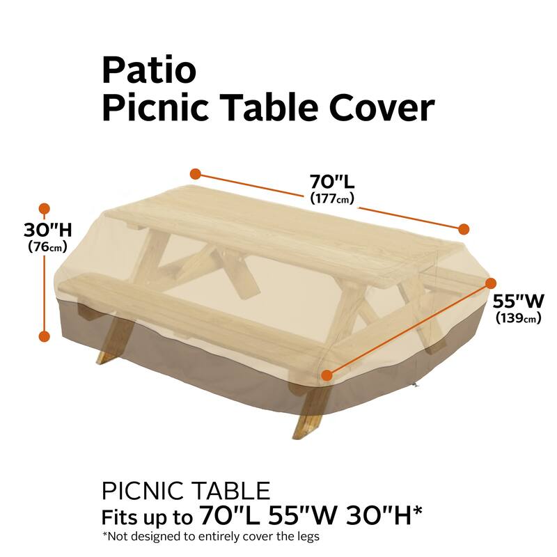 Classic Accessories Veranda Water-Resistant 70 Inch Picnic Table Cover