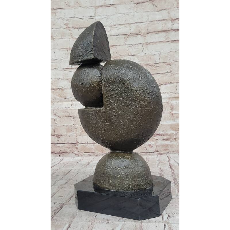 Geometric Bronze Metal Pac Man Inspired Original Art Sculpture By Fransisci