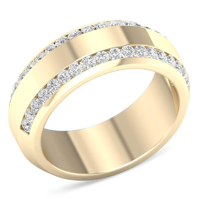 IGI Certified 7/8ct TDW Diamond Wedding Band in 14k Yellow Gold for Men
