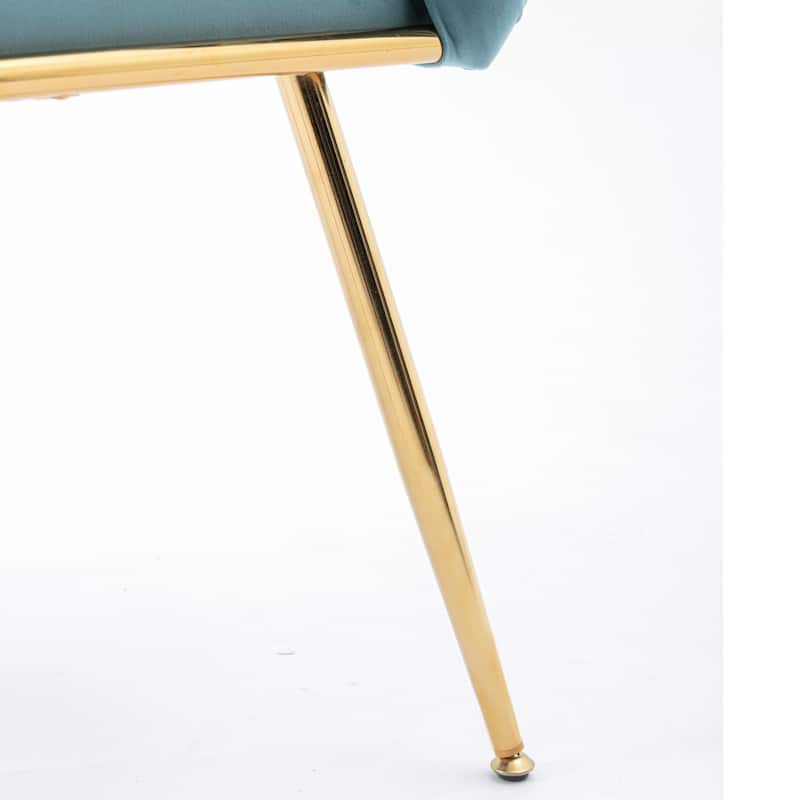 Simple Leisure Velvet Accent Chair Dresser Stool Set of 2, with Gold Metal Foot