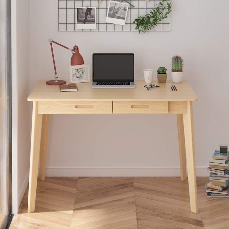 39.4"W Classic Home Office Desk, Writing Desk With Drawers