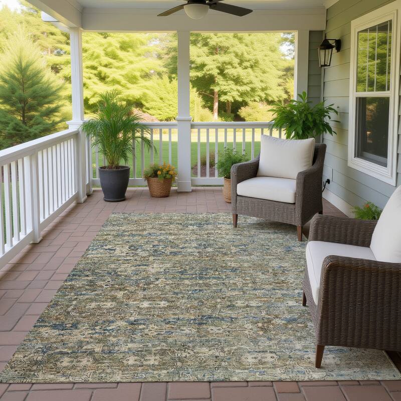 Machine Washable Indoor/ Outdoor Traditional Harmony Chantille Rug