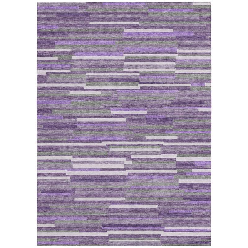 HomeRoots Striped Transitional Rectangle Outdoor Rug