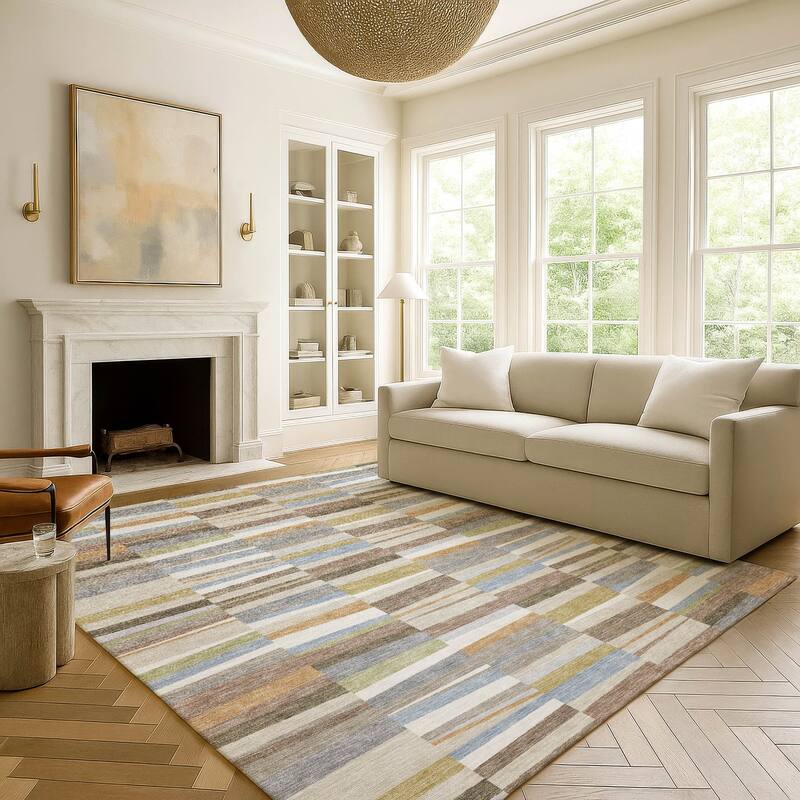 Machine Washable Indoor/ Outdoor Modern Antonito Chantille Rug