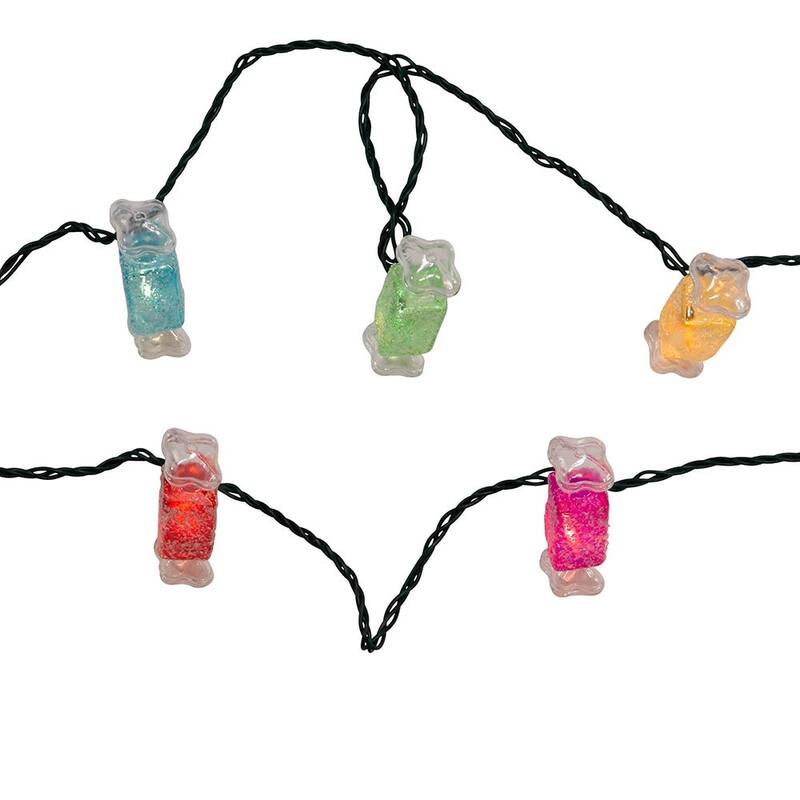 Kurt Adler UL 10-Light Multi-Color Glitter Candies Light Set