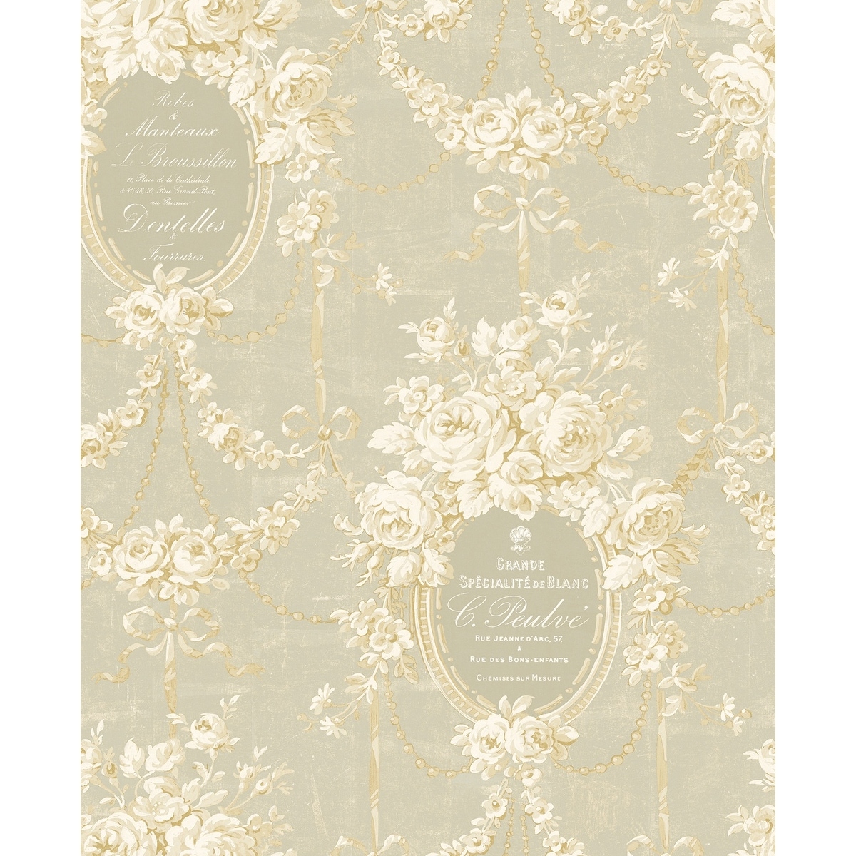 Seabrook Designs Bellamy Floral Chandelier Unpasted Wallpaper