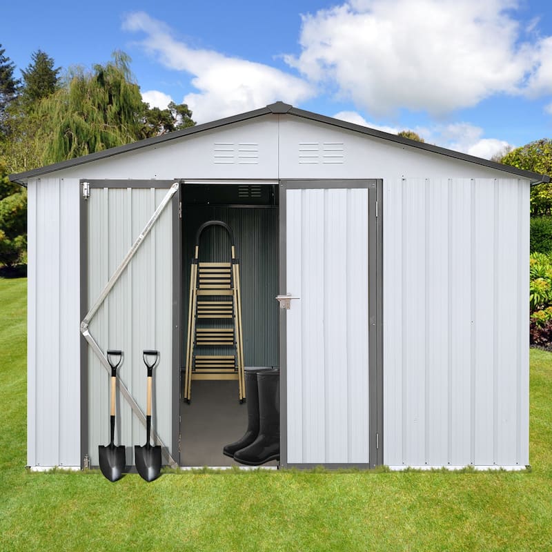 GDFStudio - Ryder Metal Garden Shed 10ft x 12ft Outdoor Storage Shed