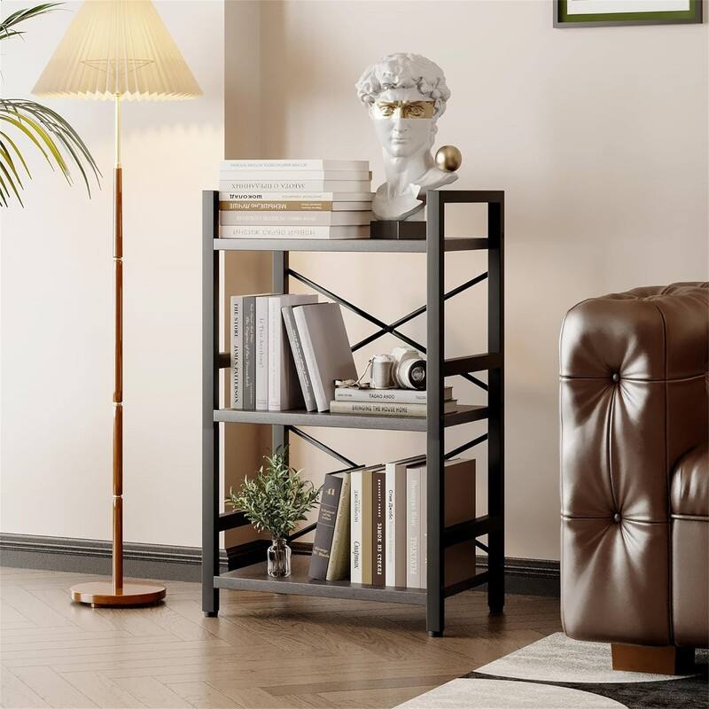 Metal Small Bookcase - 16.54"D x 11.02"W x 27.56"H