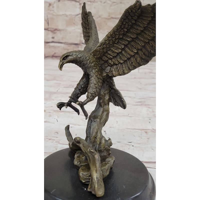 Antoine Barye Flying American Bald Eagle Art Deco Bronze Sculpture Statue Figurine