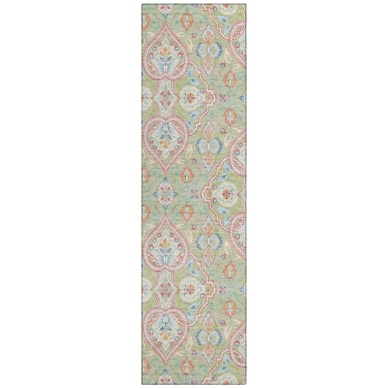 Machine Washable Indoor/Outdoor Traditional Spades Chantille Rug