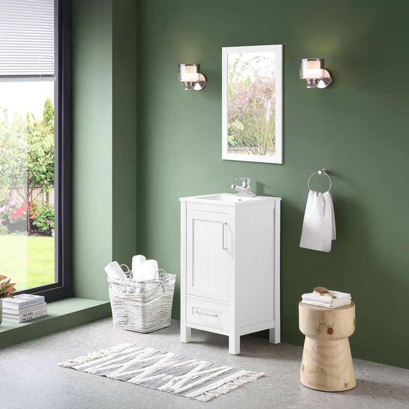Ove Decors Kansas 18" Bathroom Vanity Top and Backslplash, White