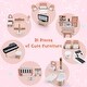 preview thumbnail 6 of 8, 3-Tier Wooden Dollhouse for Kids Aged 3-8 Years Old with 32 Pieces of Accessories - 39.5" x 19" x 33.5" (L x W x H)