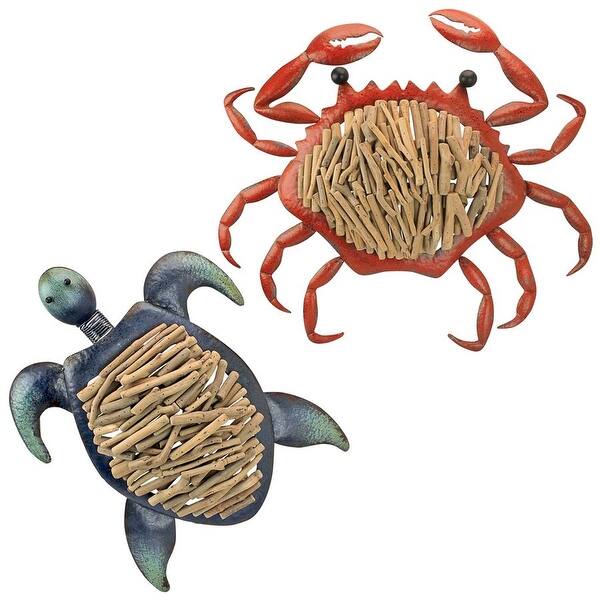 Shop Black Friday Deals On Design Toscano Coastal Sea Life Wall Art Collection Sea Turtle And Coastal Crab Statues Overstock 21708191