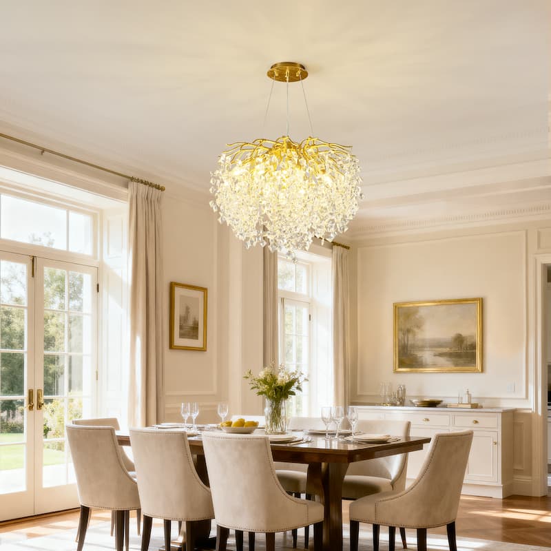 Modern High-End Romantic Golden Branch-Shaped Ceiling Lamp Suitable For Dining Room And Living Room