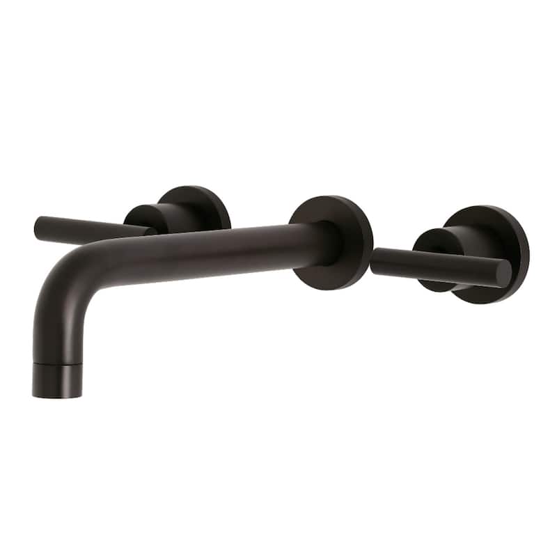 Manhattan 3-Hole Wall Mount Roman Tub Faucet in Brushed Brass - Oil Rubbed Bronze