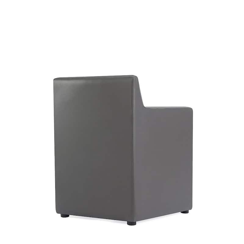 Manhattan Comfort Anna Modern Square Faux Leather Dining Armchair