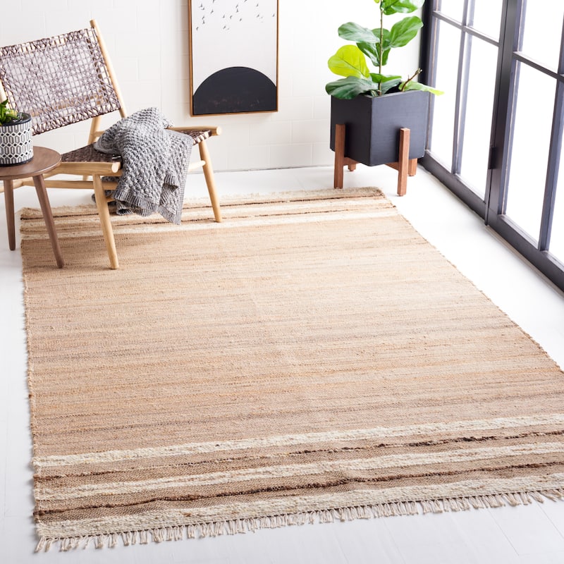 SAFAVIEH Handmade Natura Brittany Jute & Wool Rug - 5' x 8' - Natural/Brown