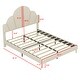 preview thumbnail 4 of 14, Queen Size Velvet Upholstered Platform Bed with Petal Shaped Headboard