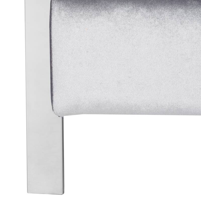 SAFAVIEH Mid-Century Modern Glam Walden Velvet Light Grey Club Chair - 30" x 33.5" x 34.3"