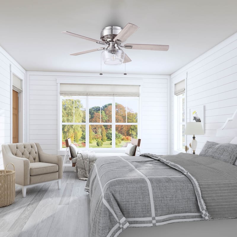 52" MaCenna Indoor Traditional Farmhouse Ceiling Fan with Pull Chains, Dry-Rated