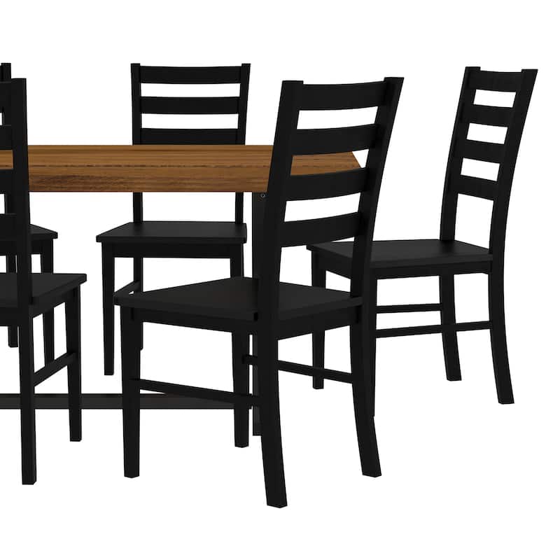 Middlebrook Solid Wood 7-Piece Dining Set with Ladder Back Chairs