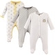 preview thumbnail 1 of 1, Luvable Friends Baby Snap Cotton Sleep and Play 3pk, Owl 0-3 Months - Owl