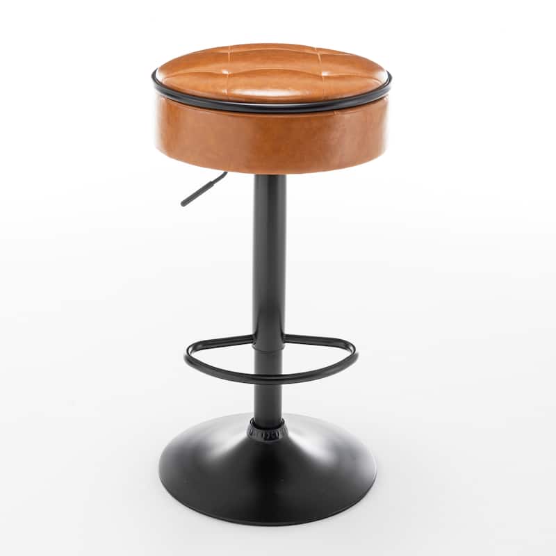 Round Storage Bar Stool Set of 2