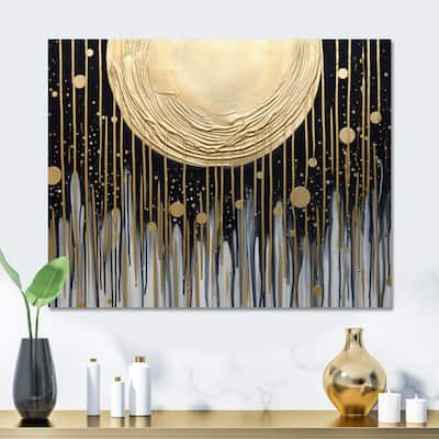 Designart "Gold Sun Abstractions I" Abstract Landscape Metal Wall Decor