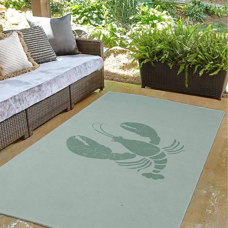 Lobster Nautical Indoor/Outdoor Rug