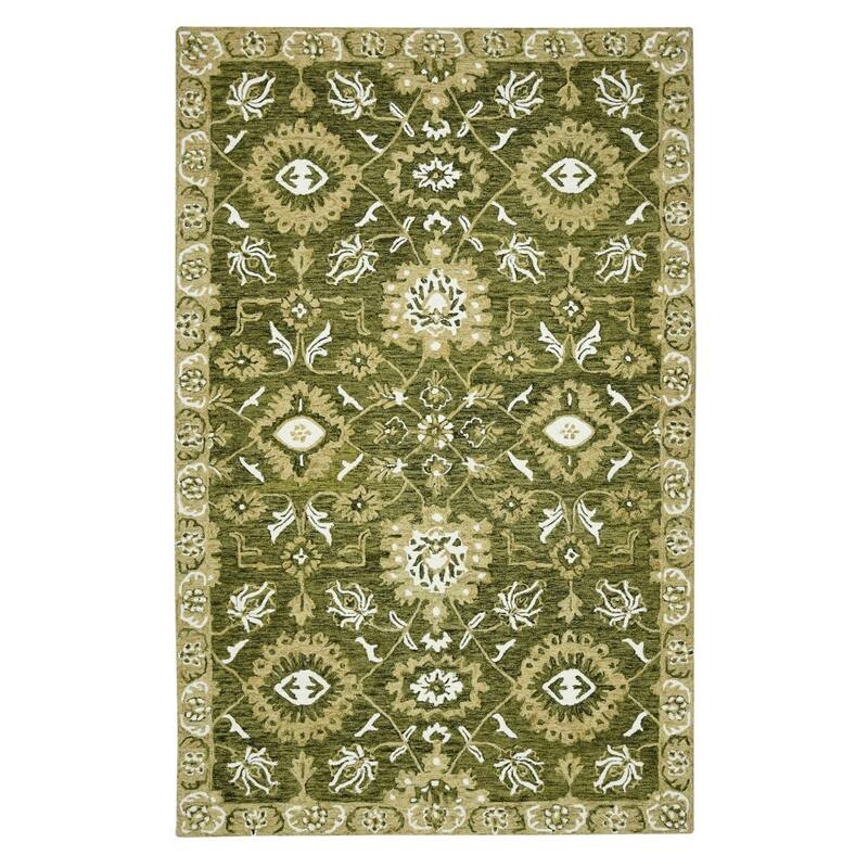 HomeRoots Floral Medallion Traditional Rectangle Area Rug