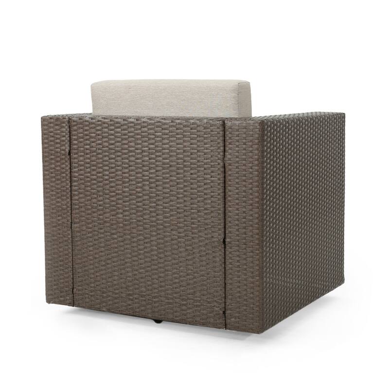 Puerta Outdoor Cushioned Swivel Club Chair (Set of 2) by Christopher Knight Home