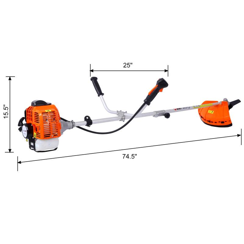 52cc Weed Eater Wacker Gas Powered, 2 in 1 String Trimme with 10" Brush Cutter,Rubber Handle & Shoulder Strap Included