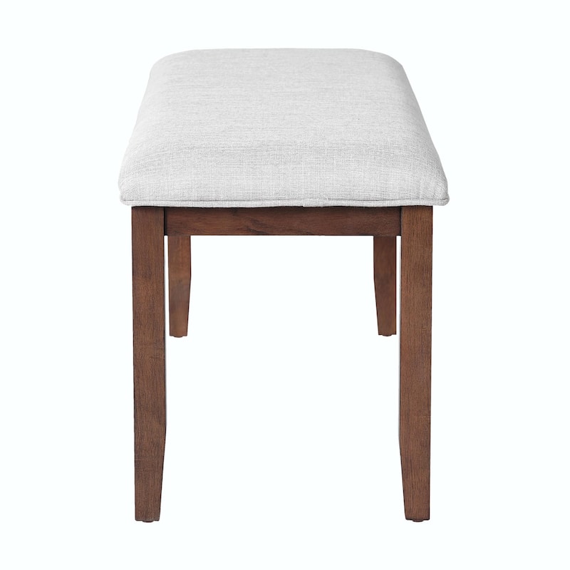 Modern Storage Bench with Solid Wood Leg, Linen Upholstered