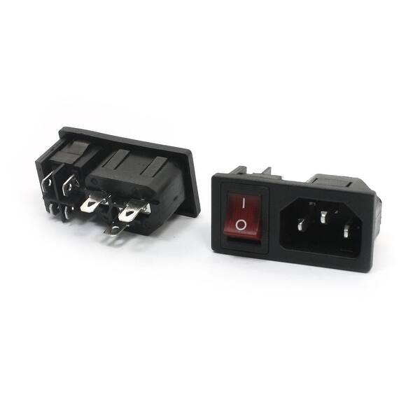 AC 250V 10A Red On/Off Boat Switch C14 Inlet Power Plug Socket Adapter ...