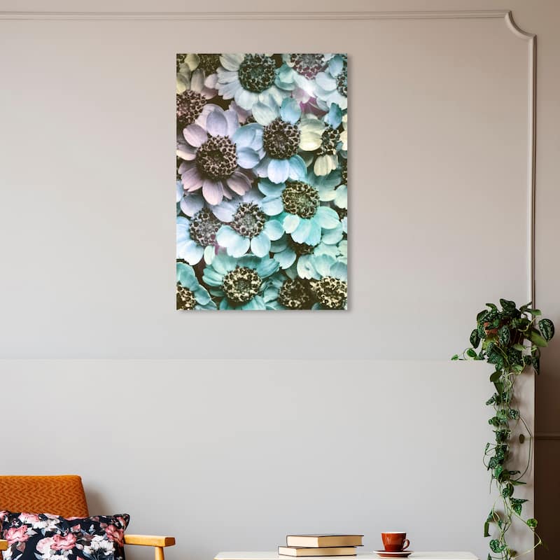 Wynwood Studio Canvas Floral and Botanical Flowers Set Up Blue and Light Blue Modern & Contemporary Wall Art Canvas Print - 30 x 20