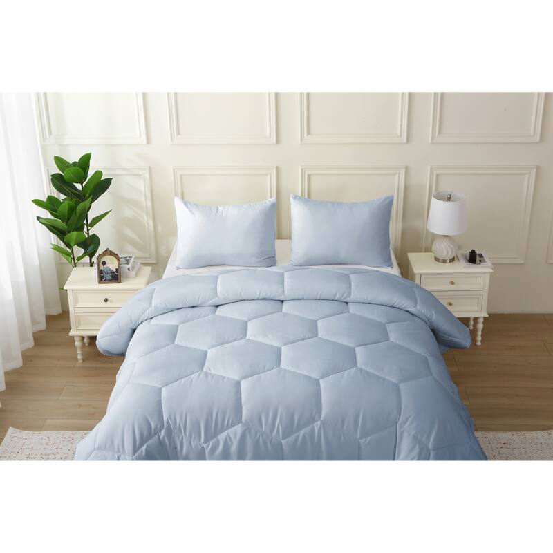 Better Style Home Oversized Microfiber Honeycomb Comforter Sets