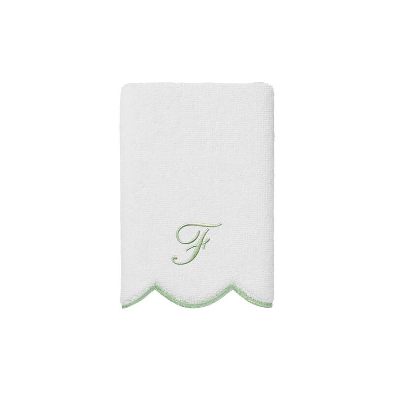 Authentic Hotel and Spa 100% Turkish Cotton Green ADORNIA Scallop Personalized 3 Piece Towel Set - 3 Piece Set