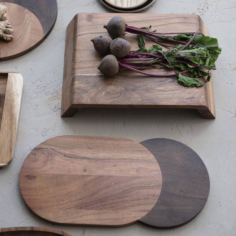 Two-Tone Wood Cheese and Cutting Board