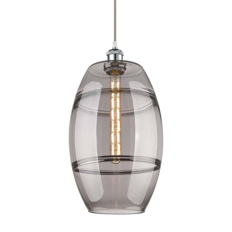 Innovations Lighting 516-1P-19-10 Vaz Pendant Vaz 10" Wide Mini - White Polished Chrome / Light Smoke
