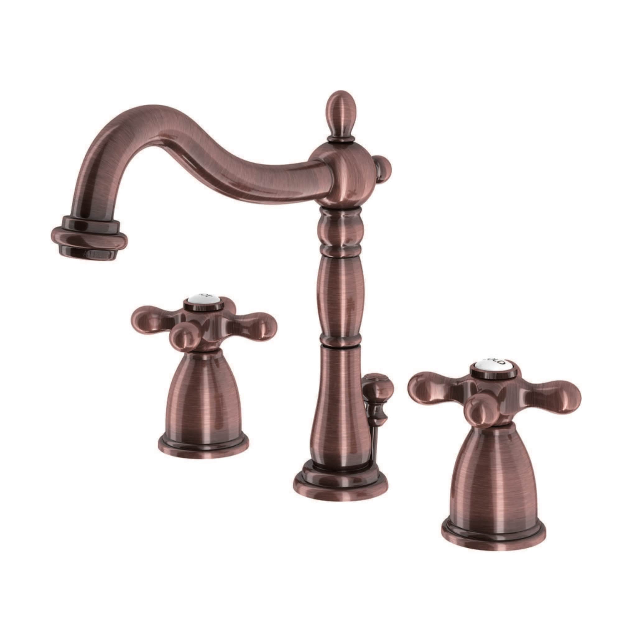Heritage 8 in. Widespread Bathroom Faucet in Antique Copper - Bed Heritage 8 in. Widespread Bathroom Faucet in Antique Copper - Bed