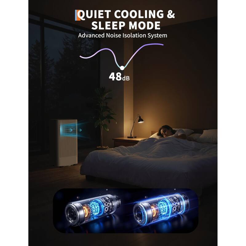 8000/10000 BTU 3-in-1 Portable Air Conditioner with Dehumidifier & Fan, Quiet AC for Bedroom with Remote,Window Kit
