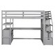preview thumbnail 9 of 34, Twin Loft Bed with Desk and Shelves, Drawers, Storage Staircase, Gray