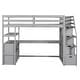 preview thumbnail 7 of 30, Twin Size Loft Bed with Desk, Shelves, Storage Staircase, and 2-Drawers in Grey for Maximized Space Bedroom