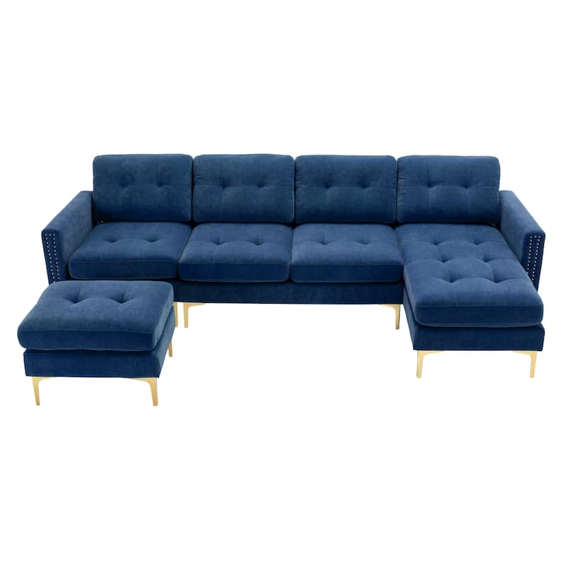 U-shaped Sofa Sectional Sofa Pull-out Sofa Bed with Storage Chaise Lounge and Charging Devices for Living Room