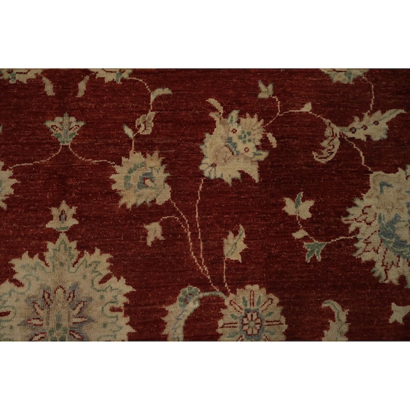 Hand Knotted Oriental 100% Wool Carpet Traditional All-Over Oranges & Rust Peshawar Area Rug - 13' 8'' X 10' 1''
